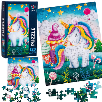 Puzzle "Mały Słodki Jednorożec" Układanka 120 Elementów Zestaw Dla Dzieci