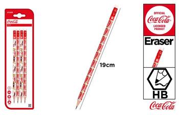Ołówki z elementami Coca-Cola blister 4 sztuki