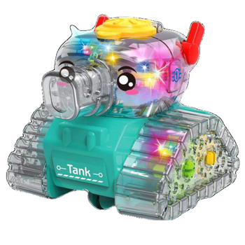 Przezroczysty czołg interaktywny ze światłem zabawka dla dzieci