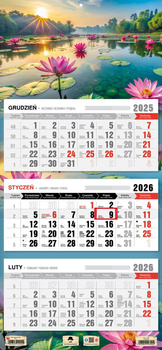 Kalendarz 2026 trójdzielny Jezioro KT1 V95