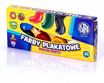 Farby plakatowe Astra 8 kol x 10 ml PREMIUM BOX