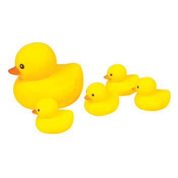 Zabawki kąpielowe zestaw kaczek w siatce 5 sztuk do wanny dla dzieci