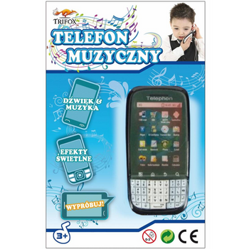 Zabawka telefon na baterie interaktywny dźwięki i światła dla dzieci