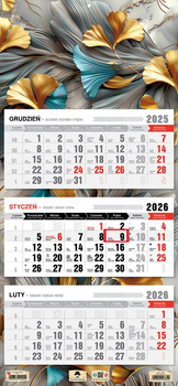Kalendarz 2026 trójdzielny Abstrakcja KT1 V90