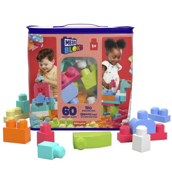 Mega Bloks Duża ECO torba z klockami różowa Mattel
