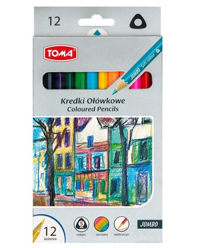Kredki ołówkowe trójkątne Jumbo 12 kolorów
