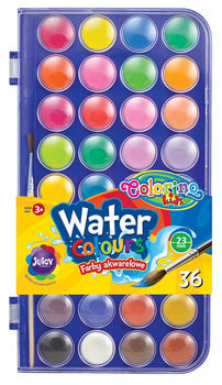 Colorino kids farby akwarelowe mała pastylka 36 kolorów