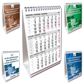Kalendarz 2026 A5 biurkowy trójdzielny pionowy 1szt.mix