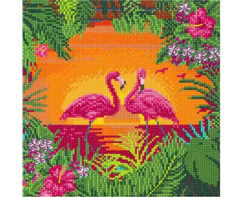 Obraz na płótnie 30x30cm z mozaiką Flamingi EPEE