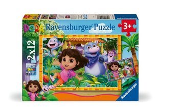 Puzzle dla dzieci 2D: Dora poznaje świat 2x12el Ravensburger
