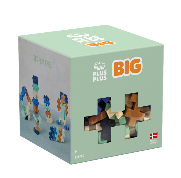 Klocki konstrukcyjne PLUS-PLUS BREEZE BIG 100 elementów w pastelowych kolorach w ozdobnym pudełku