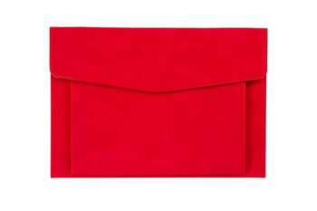 Teczka A4 z kieszonką nubuk czerwona