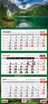 Kalendarz 2026 trójdzielny Morskie oko KT1-V.62