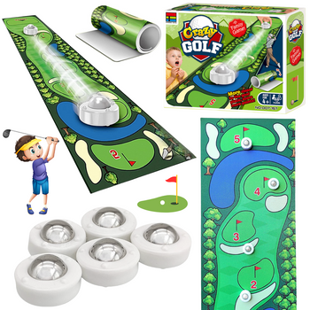 Gra Zręcznościowa Mini Golf Antypoślizgowa Mata Krążki Gra Rodzinna Zestaw