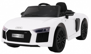 Auto Na Akumulator Audi R8 Spyder Wolny Start Biały Pilot Radio MP3 LED