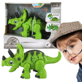 DINOZAUR NA BATERIE CHODZI ŚWIECI RYCZY ZABAWKA INTERAKTYWNA DLA DZIECI
