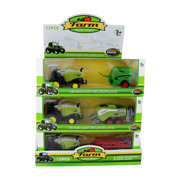 Metalowy Kombajn Z Przyczepą Zabawka Dla Dzieci Rolnicza Realistyczna Preze