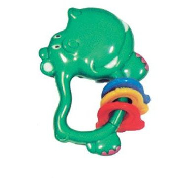 Grzechotka Hipopotam dla niemowląt z dzwoneczkami interaktywna zabawka