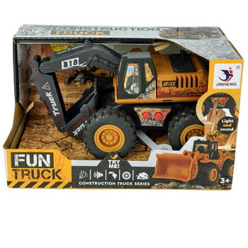 KOPARKA DLA DZIECI NA BATERIE ZABAWKA BUDOWLANA ŚWIATŁO DŹWIĘK POJAZD