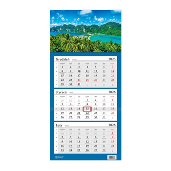 Kalendarz 2026 Trójdzielny LUX Egzotyczny Raj Tajlandia