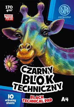 Blok techniczny ASTRAPAP BLACK A4 170g 10 ark