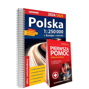 Polska Atlas Samochodowy 1:250 000 pierwsza pomoc 2024/2025