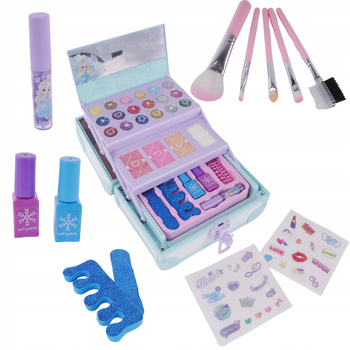 Duży Kuferek Kosmetyków Paznokcie Makijaż Make Up Zestaw Dla Księżniczki