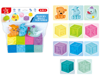 Klocki miękkie sensoryczne dla dzieci 11 sztuk edukacyjne rozwijające