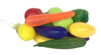 WARZYWA W SIATCE PLASTIKOWE REALISTYCZNE KOLOROWE ZABAWKA DLA DZIECI