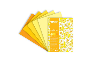 Blok Deco Yellow A4, 170g, 20 ark, 5 kol. tonacja żółta, Happy Color