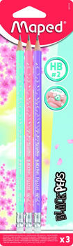 Ołówek z gumką Maped Blackpeps Pastel HB 3 sztuki blister