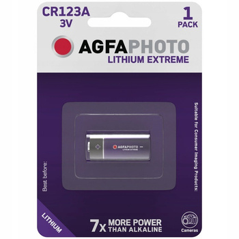 1x BATERIA AGFAPHOTO CR123 CR123A DL123A 3V LITOWA