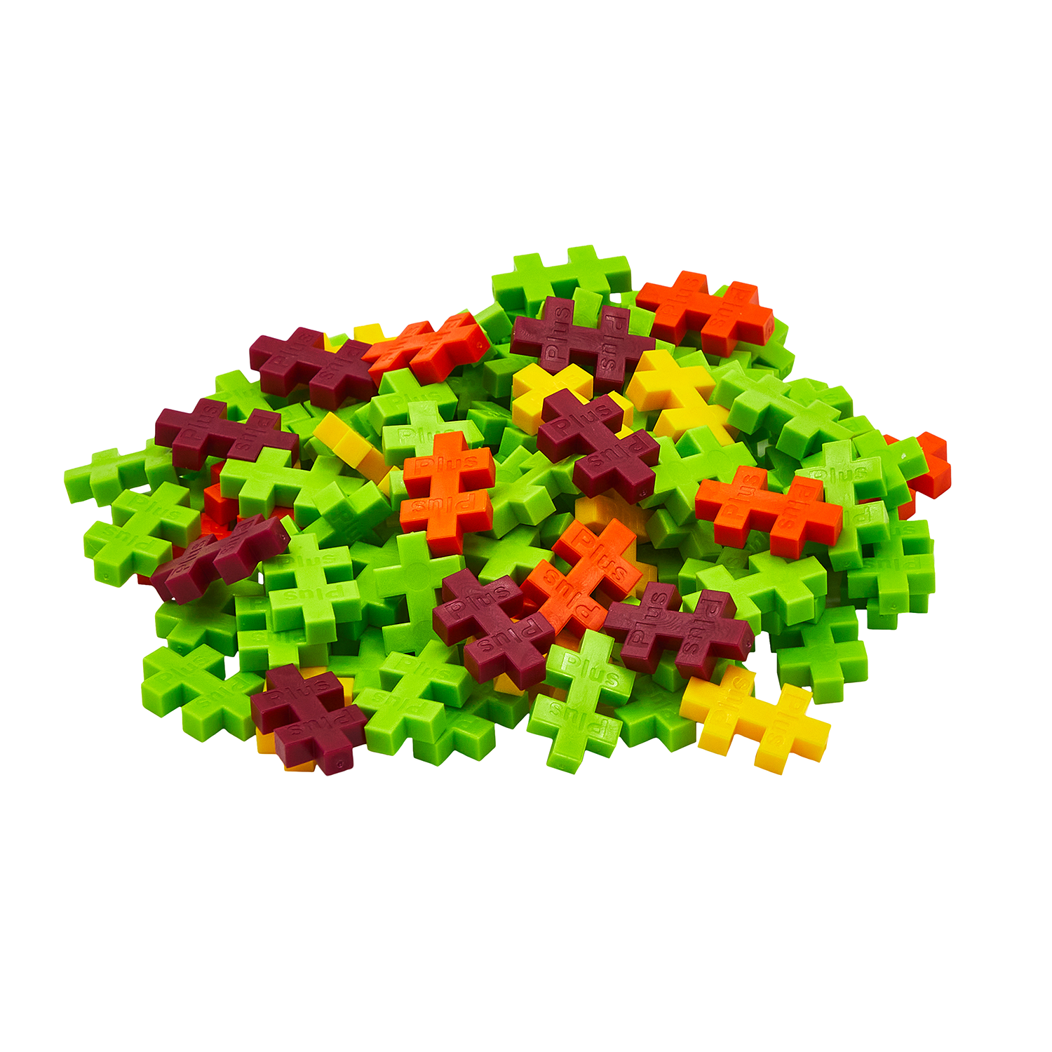 Zbliżenie na kolorowe klocki PLUS-PLUS do budowania spinozaura