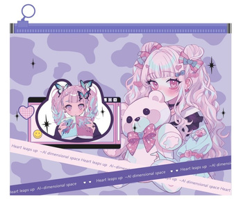 Teczka B5 z suwakiem Manga Pink Fantasy 1szt.mix