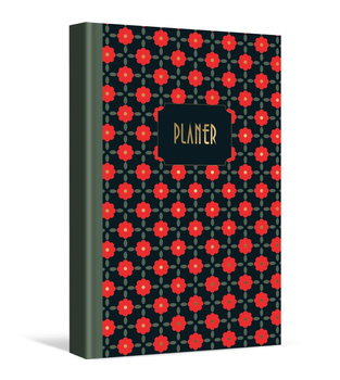 Planer dzienny czerwone kwiatki