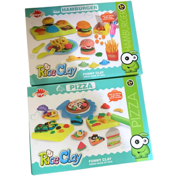 Zestaw Ciastoliny Foremki Hamburger Pizza Plastelina Masa Plastyczna XXL