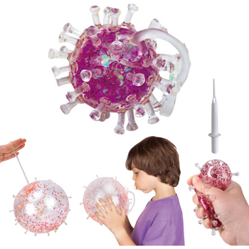 GNIOTEK PIŁKA DMUCHANA WIRUS Z UCHWYTEM NADMUCHIWANY ZABAWKA DO ODBIJANIA