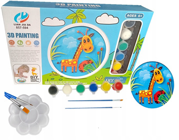 ZESTAW KREATYWNY ODLEWY GIPSOWE FIGURKI DO MALOWANIA ZWIERZĘTA GIPS FARBKI