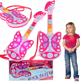 Gitara Interaktywna Dla Dzieci Zabawka Dźwięk Światło Prezent