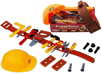 Narzędzia dla dzieci w skrzynce z pasem zestaw edukacyjny drewniany