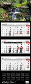 Kalendarz 2026 trójdzielny premium Zen KT2-V.72