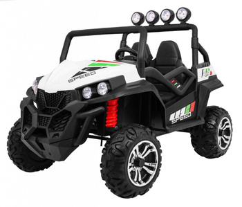 Terenowe Grand Buggy Lift dla dzieci Biały + Napęd 4x4 + Pilot + Bagażnik + Radio MP3 + LED