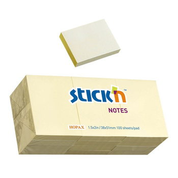 Paczka Notes samoprzylepny 38x51 mm żółty pastel 12 notesów po 100 kartek