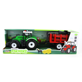 Traktor z przyczepą światło dźwięk edukacyjny zabawka dla dzieci w pudełku