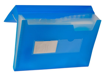 Teczka A4 PP harmonijkowa z gumką narożną niebieska