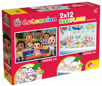 LISCIANI COCOMELON DWUSTRONNE PUZZLE PODLOGOWE 2X12 E.CZAS COŚ ZBUDOWAĆ