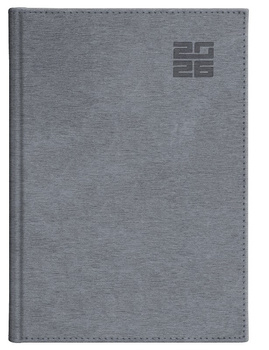 Kalendarz 2026 Aluminium Standard B6 dzienny srebny