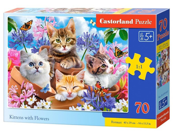 Puzzle 70 Kittens with Flowers CASTOR Castorland