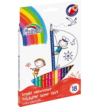 Kredki ołówkowe Super Soft Fiorello 18 kolorów