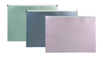 Paczka Teczka A4 na suwak PP morandi mix kolorów 10 sztuk